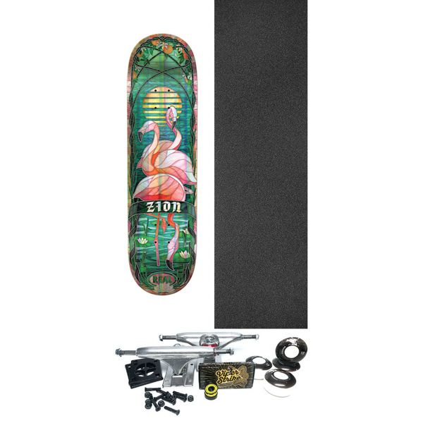 Real Skateboards Zion Wright Holographic Cathedral Skateboard Deck Easy Rider - 8.38" x 32" - Complete Skateboard Bundle